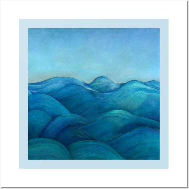 Waves Blue Sky Blue Ocean Waves Wall Art by LittleBean